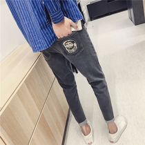 Summer thin pants mens Korean version of the trend casual 9 nine-point jeans Slim small feet ruffian handsome trend brand ins trousers