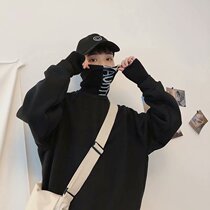 Tide brand ins high collar fake two plus velvet clothes men autumn and winter couples loose wild casual fashion jacket