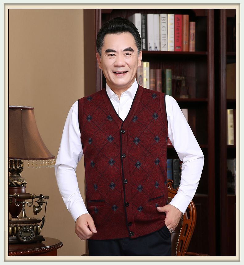 Áo len nam trung niên trở lên mùa đông áo len hàn quốc