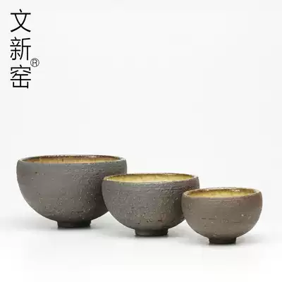Wenxin Kiln coarse pottery hand pulled bamboo burning set kung fu tea cup tea mat creative ceramic tea set purple sand tea cup