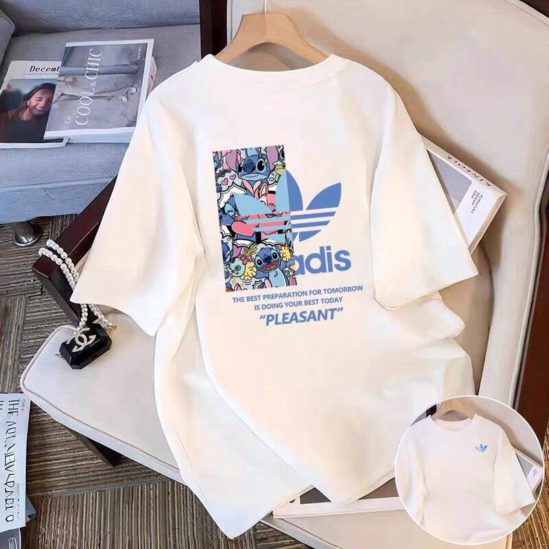 [Outlet Authentic] Summer 100% Pure Cotton T-Shirt for Men and Women, Casual Loose Fit, Large Size Sports T-Shirt, Versatile Top