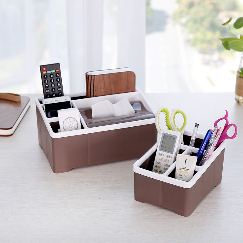 Desktop coffee table remote control cosmetic storage box plastic key miscellaneous jewelry finishing rack makeup cabinet tissue box