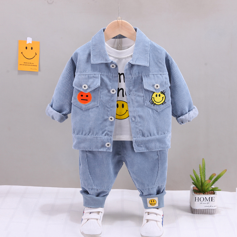 Boy Spring Outfit 2022 New Foreign Pie Children Three Suits Baby Spring Autumn Season Handsome Qi Clothes Baby Boy Clothing Tide