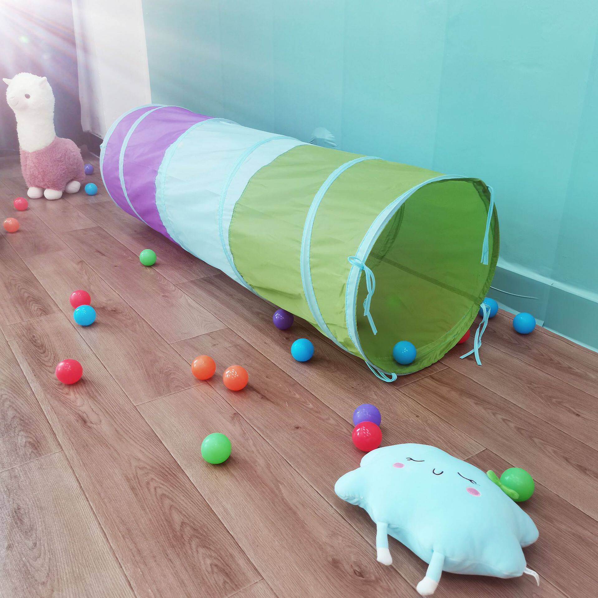 Sunshine Rainbow Tunnel Crawl Silo Kindergarten Baby Children Indoor Drill Hole Toy Baby Early Teach Drill Cave-Taobao