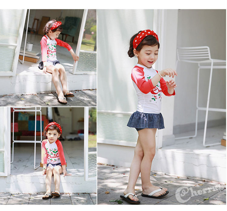 Thời gian có hạn dành cho trẻ em đặc biệt là đồ bơi trẻ em gái trung và váy trẻ em nhỏ chia tay áo chống nắng dài cho bé gái bộ bơi trẻ em