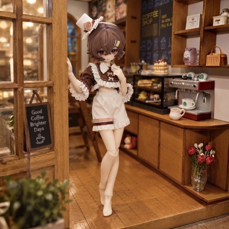 Eight-Point Bjd Doll Clothes Dessert Coffee Shop Dress Set in a Box, Plush and Cute Style Doll Clothes, Sicilian Escape Outfit Eight-Point Bjd Doll Clothes Dessert Coffee Shop Dress Set in a Box, Plush and Cute Style Doll Clothes, Sicilian Escape Outfit