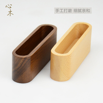 Wooden office desktop business card box creative simple business card holder card box solid wood dish card box