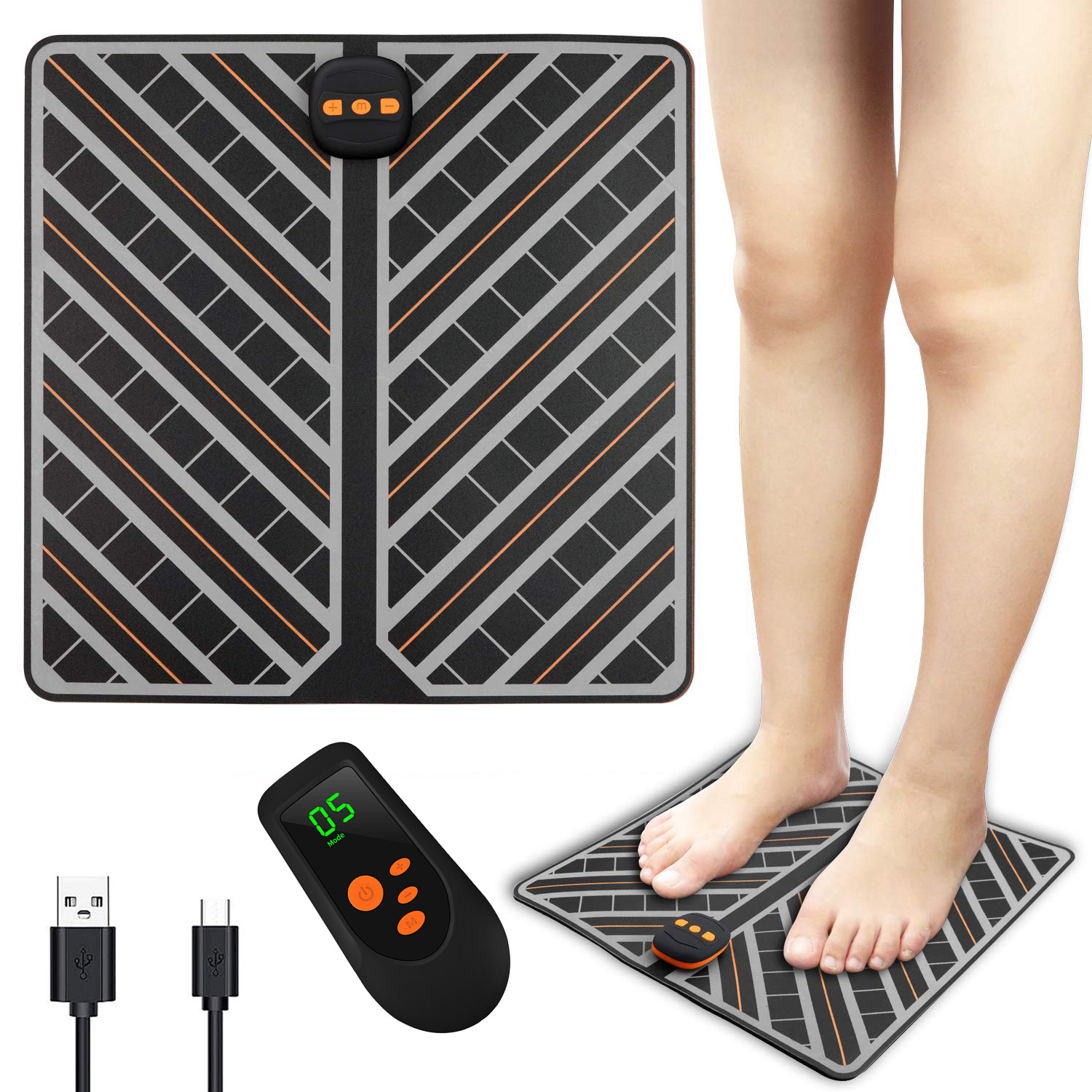 EMS Foot Massager Foot Pad Pulse Bioelectric Therapy Instrument Charging Remote Control Foot Massager Foot Massager