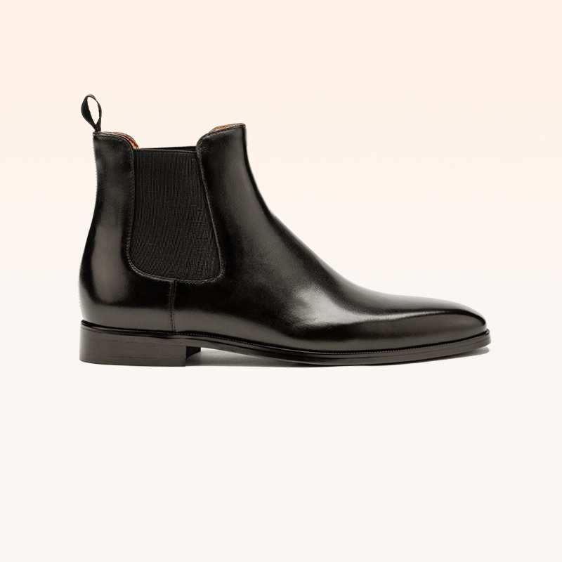 [スポーツラスト] Chioryn Qingrun メンズ スリッポン 英国風スクエアトゥ ミッドカット 本革 チェルシーブーツ メンズ