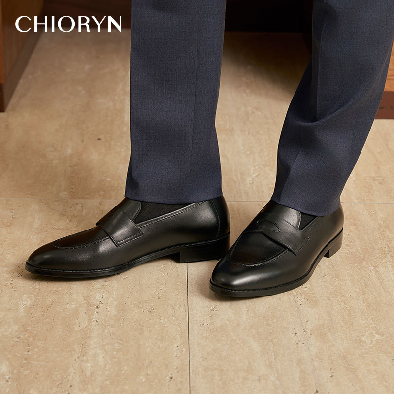 British Classic Last Form | Chioryn Green Slip-On Loafers Men's British Style Beanie Shoes Business Casual Leather Shoes British Classic Last Form | Chioryn Green Slip-On Loafers Men's British Style Beanie Shoes Business Casual Leather Shoes