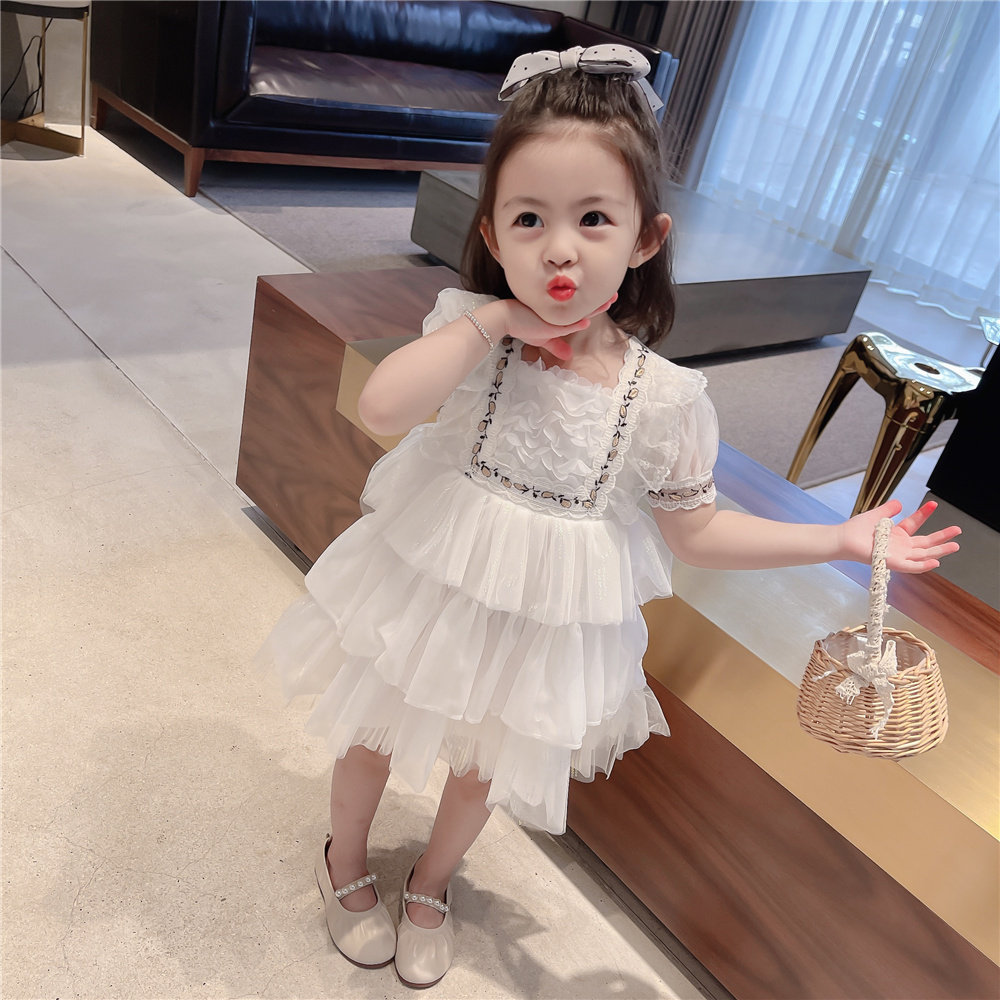 Girl Foreign Dress Foreign Pie Mesh Dress Fluffy Birthday Baby Princess Dresses Summer 2021 Summer Dress New