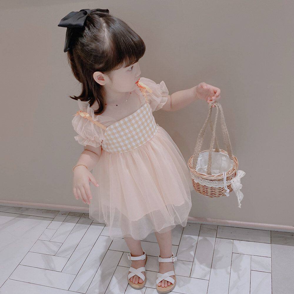 2023 Girl Dress Summer New Baby Hanging Dress Summer Princess Pompeo Dress Kids Clothing Skirts