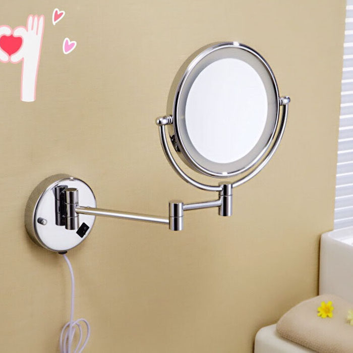 All-copper cosmetic mirror with light LED beauty mirror Wall-mounted beauty mirror Rechargeable beauty mirror
