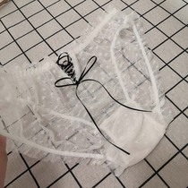 Lace Underpants female tether Rope Butterfly Knots FIRE HOT WEB YARN TRANSPARENT SEDUCTIVE SEDUCTIVE LOW WAIST ULTRA-THIN SOFT COTTON CROTCH