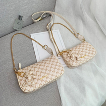 Chain mahjong bag 2021 new underarm bag retro niche design small square bag Korean version one-shoulder cross-body bag womens tide