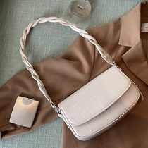 Off-white underarm bag vintage niche design bag crocodile pattern simple fashion versatile one-shoulder cross-body bag womens bag