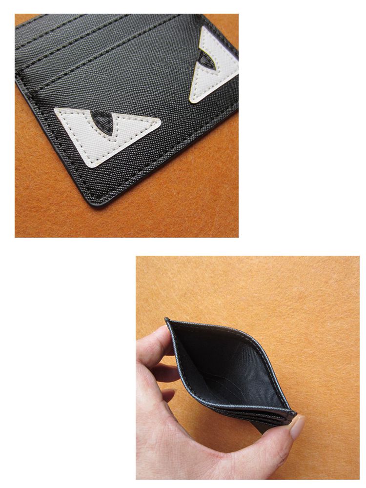 Giả mạo nhỏ quái vật gói thẻ chủ thẻ chủ thẻ gói unisex siêu mỏng mẫu chéo PU chủ thẻ da bóp đựng thẻ