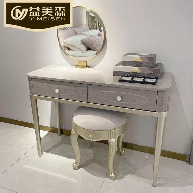 Bedroom Light Lavish Dresser Dresser Small Red Book Fairy Solid Wood Makeup Bench Brief Modern American Princess Dresser Table Custom 