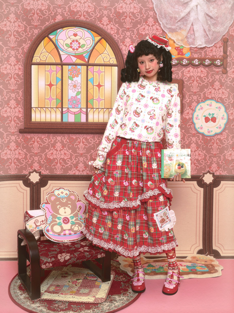 Lutra Jump l l l〕 оригинал красный сугэлань костюм пальто & торт половина юбки длинный рукав Пакет для девушки 