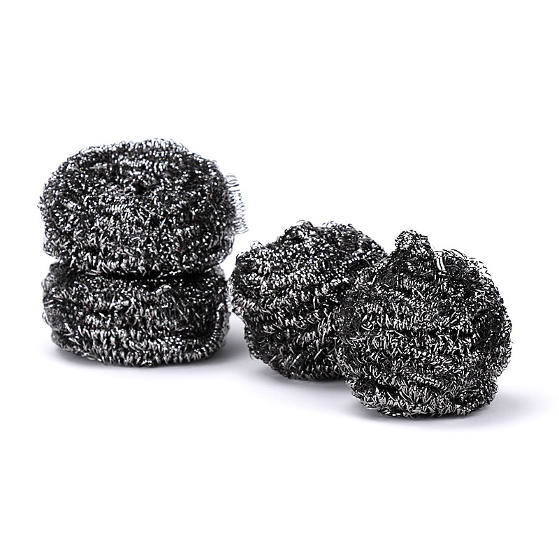 Japan stainless steel wire brushed small number cleaning naughty brush washing pan brush kitchen to oil stain clean ball (4 pieces in)