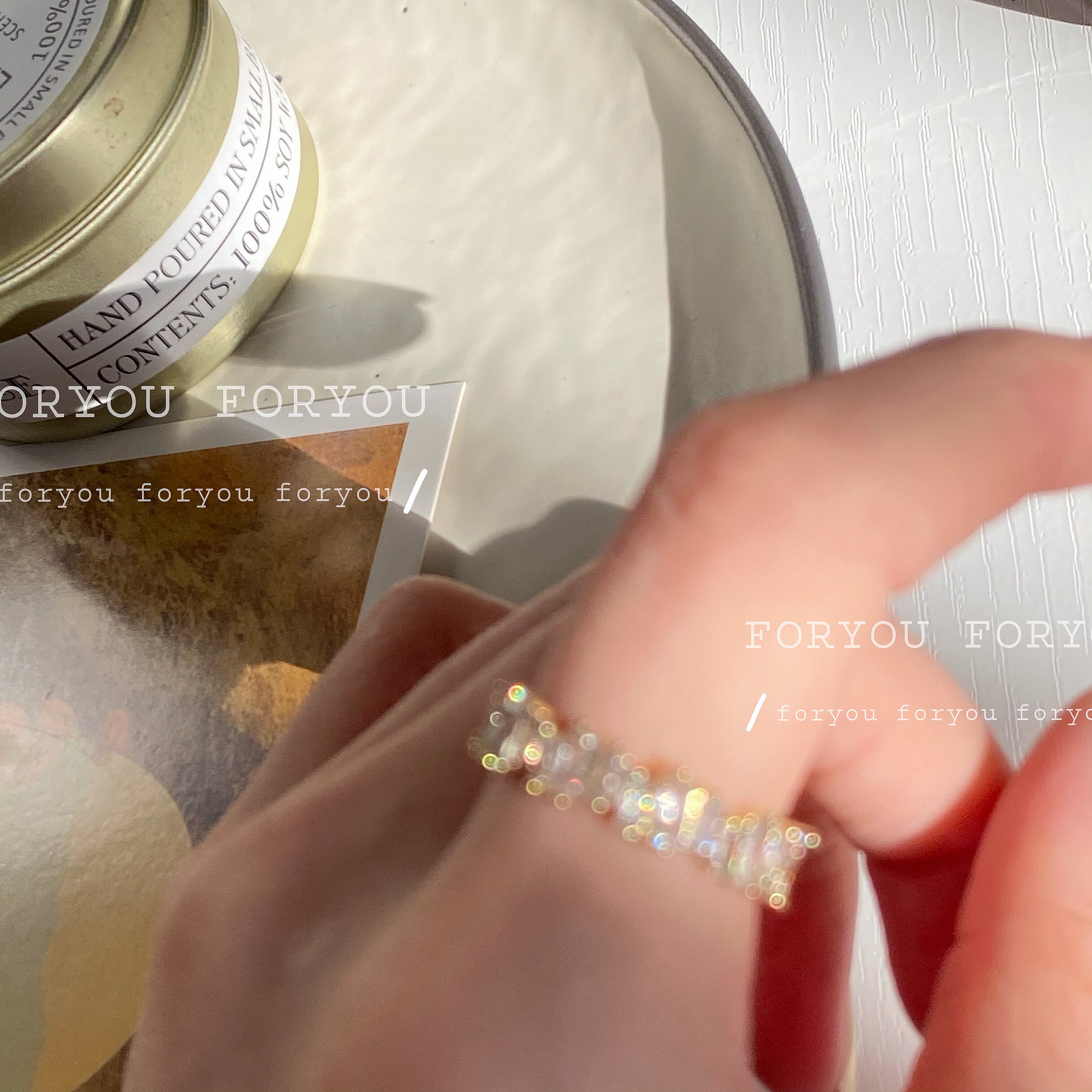 Shimmery light extravagant advanced feeling full of zircons opening rings ultra delicate index finger ring pins Fashion net red temperament tail ring