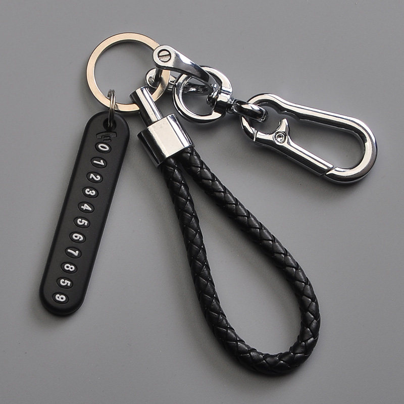 Mobile phone number weaving rope car key anti-lost card DIY pendant male and female horseshoe buckle ring chain ring