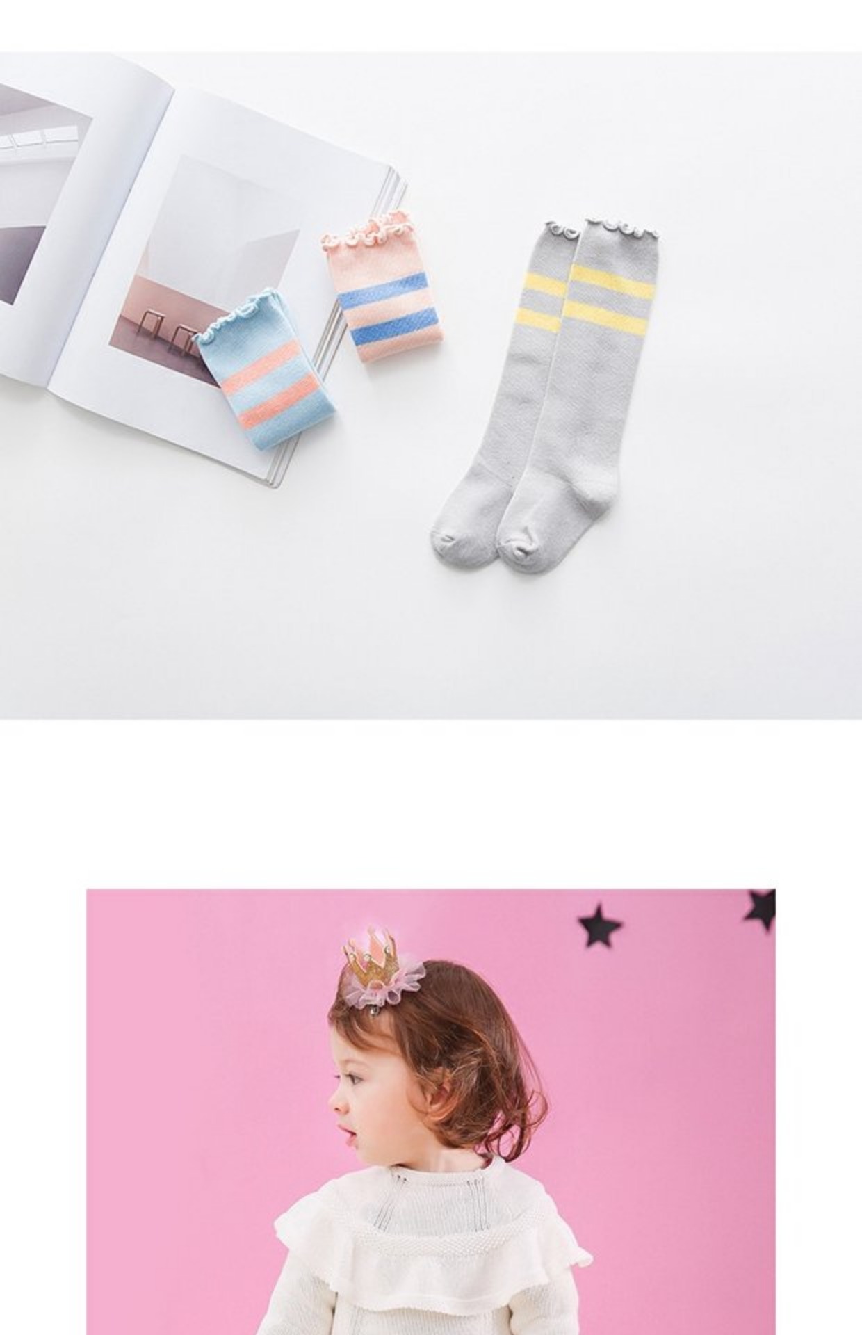 Bít tất trẻ em Vớ cotton cao cho bé sơ sinh Vớ dài cho nam và nữ Vớ bé 0-3-6-12 tháng quần tất giả bốt cho bé gái