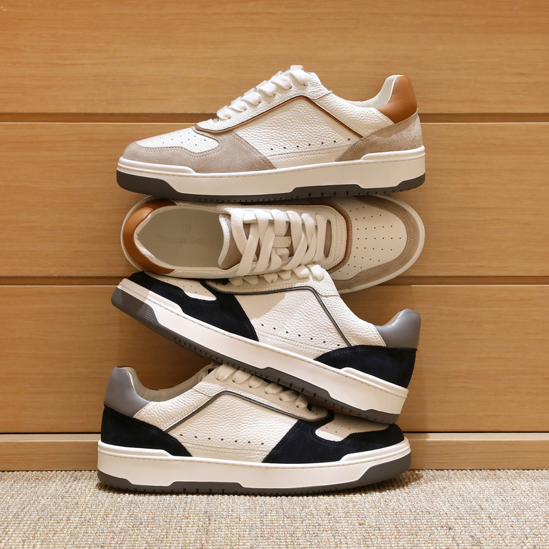 【263605083】Crafted Luxury Footwear, First-Layer Cowhide Men's Casual and Comfortable Sneakers, Low-Top Flat-Soled Sports Shoes