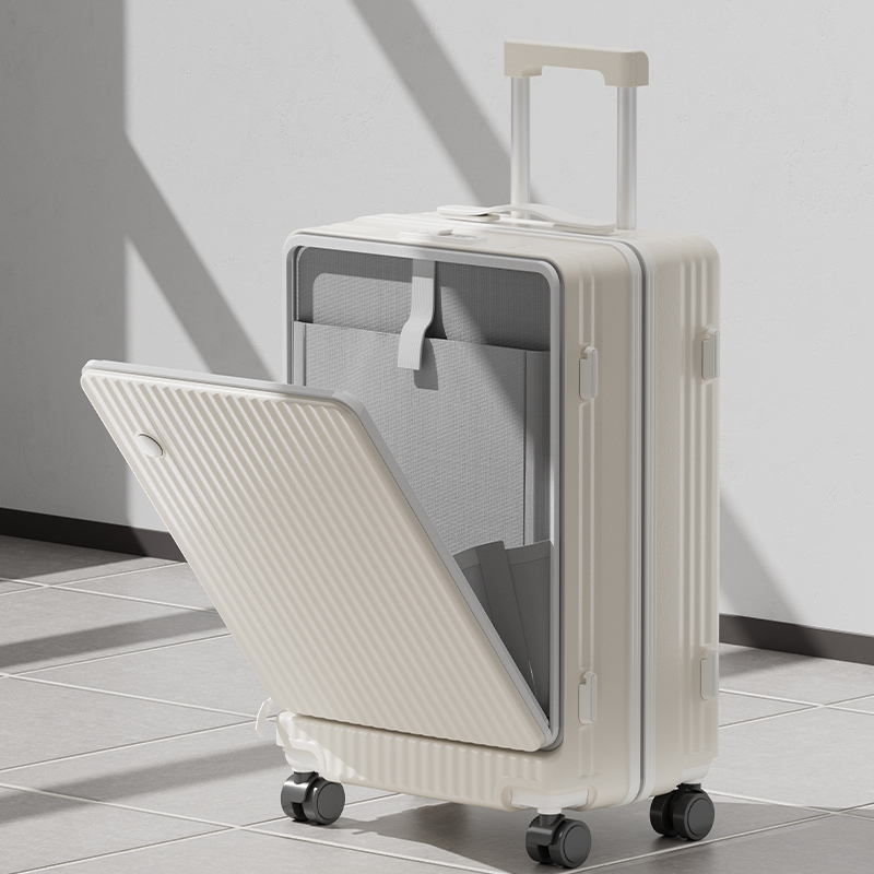 Front-Opening Suitcase, Multifunctional, Small, Lightweight Carry-On Trolley Case for Women, 18inch Inch, Travel Suitcase for Men and Students