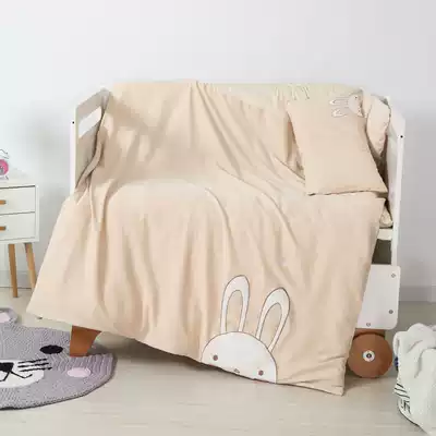 New cartoon color cotton knitted children's single quilt cover infant bed soft small quilt cover class A three-piece set