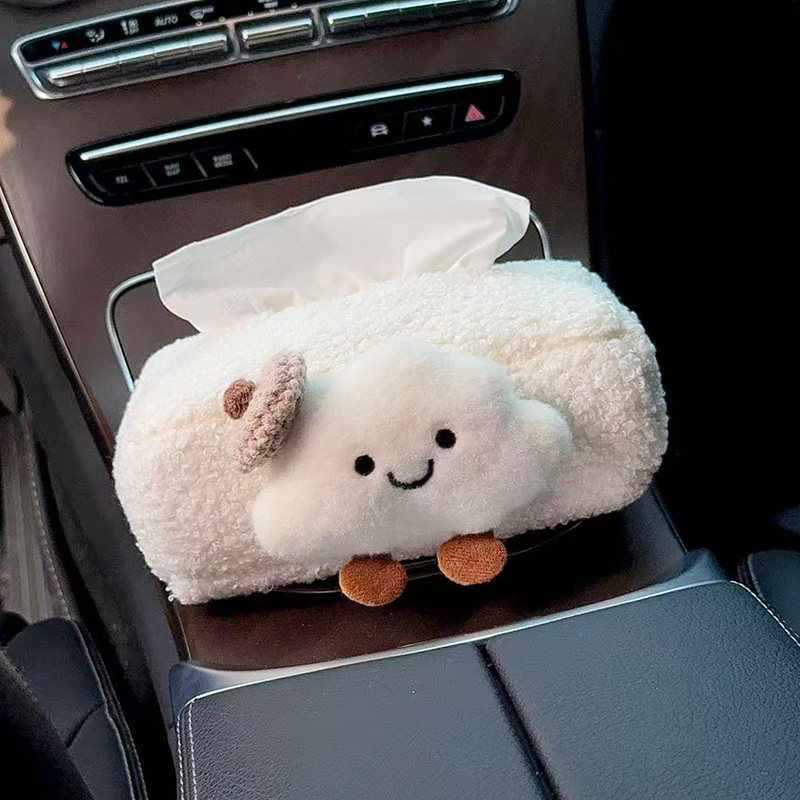 2025 New Car Tissue Box Car Armrest Box Tissue Bag Seat Car Tissue Bag Cloud Girl Cute