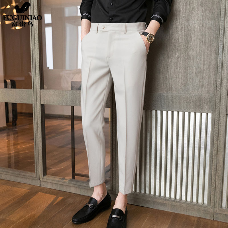 Rich Bird's Salt Department Men's Day Pants Style Western Pants Men's Summer Thin Fall Sensation Ice Silk 100 Hitch-style Smoke Tubes Pants