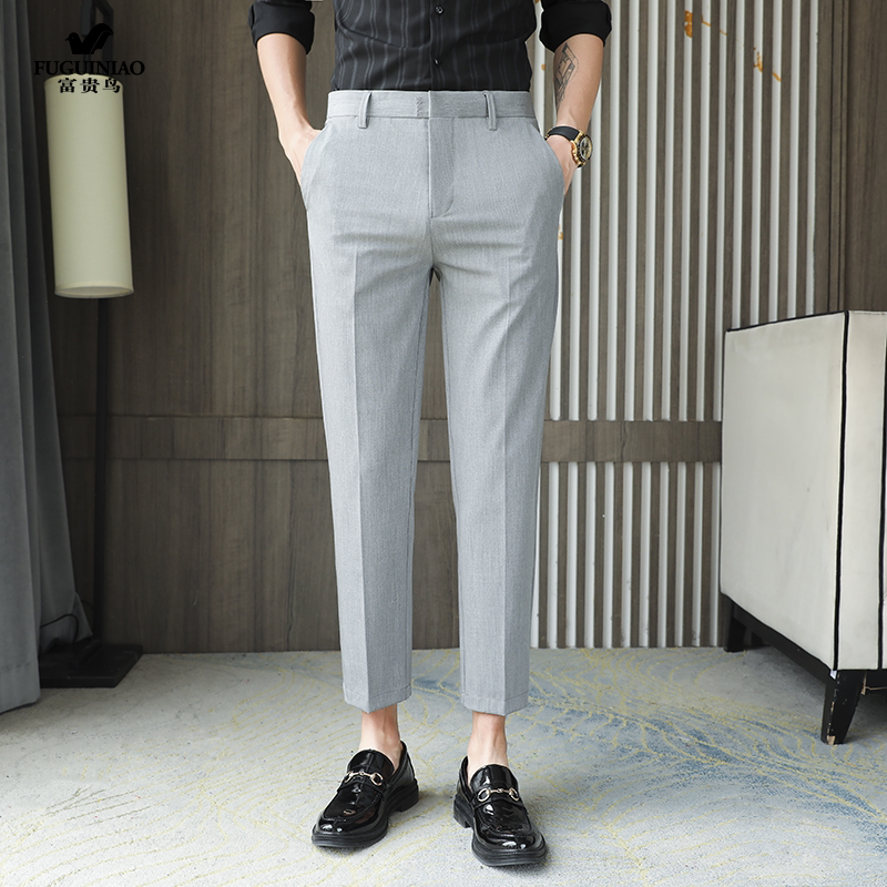 Rich Expensive Birds Summer Men's Pants Business Casual Positive Dress Korean Version Trendy Sensoula Superior Feel Superior West Clothing Pants