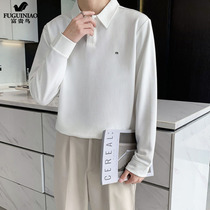 Rich Bird Polo Polo Shirt Male Long Sleeve Spring Autumn High-end Turn-collar Business 2021 New White Long Sleeve T-Shirt Mens Clothing