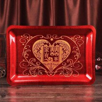 Commercial plastic wedding plate tray fruit plate tea plate red flower plate large tea cup disc exquisite