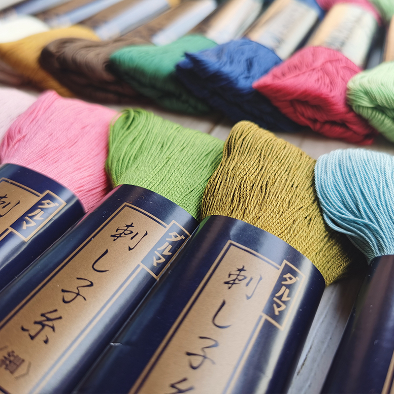 Japanese Imported Thread Yokota Daruma Pure Cotton Sashiko Embroidery Handmade Fabric DIY Thread Fine Large Spool 4 Strands 170m Japanese Imported Thread Yokota Daruma Pure Cotton Sashiko Embroidery Handmade Fabric DIY Thread Fine Large Spool 4 Strands 170m