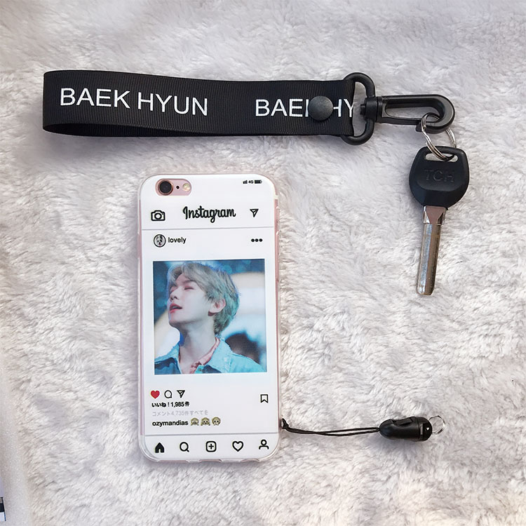 Exo Wu Shixun Bian Boxian Pu Canlie dây đeo điện thoại di động dài cá tính hỗ trợ ngắn nên có xung quanh món quà sinh nhật treo cổ - Phụ kiện điện thoại di động op lung m51