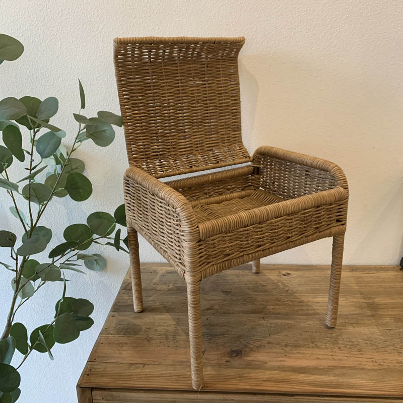 ins child containing stool flap rattan chair imported Indonesian handmade storage stool short stool handwoven child rattan stool