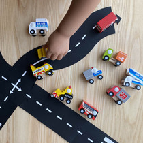 ins Track Scene Wooden Articulated Car Model Baby Kids Car Toy Boys Toy Car Model Gift