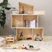 ins Custom Folding Large Villa Storage Shelf Presentation Rack Nursery Multi-function Bookshelf Bookcase Floor Storage Rack