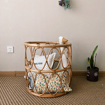 ins simple childrens room dual-purpose storage basket homestay coffee table Indonesian Vine sofa a few corners a few multi-purpose low stool