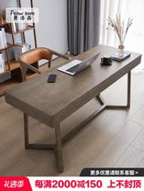 White wax wood desk modern minimalist light extravaganza with drawer desk Pole minimalist book room Nordic solid wood strip table