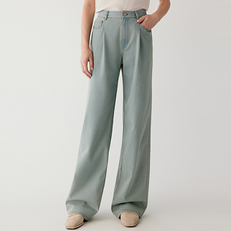 [Same Style as in the Mall] Xiaohe's 2026 Spring/Summer New Thin Stretch Denim Straight-Leg Pants for Women 1261P2091601
