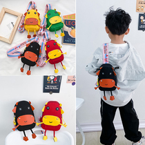 Canvas bag Boys and girls small waist bag fashion childrens chest bag baby Western style messenger bag trendy personality backpack