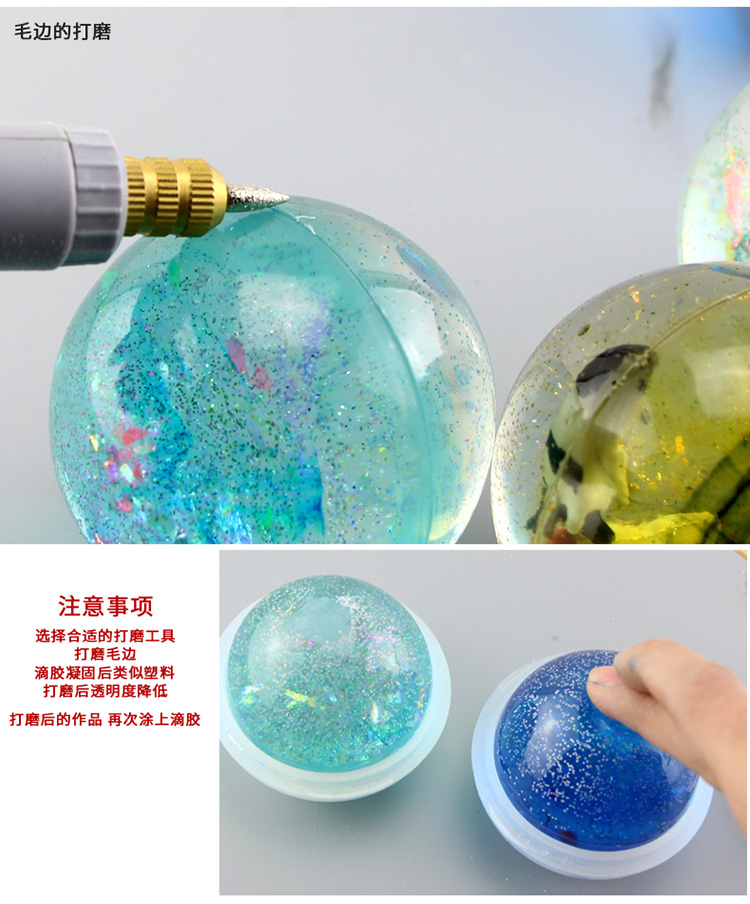 Pha lê quả cầu đầy đủ quả bóng silicone khuôn bóng quả bóng tự làm đồ trang trí quà tặng hoa vĩnh cửu hoa khô khuôn keo - Tự làm khuôn nướng khuôn làm bánh cá