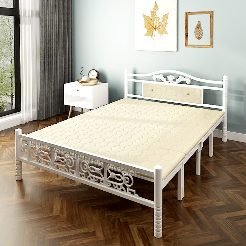 Reinforced Easy 4-fold bed Single beds Double beds Hard board bed Lunch Break Bed Escort Bed with Folding Bed 1 5 m