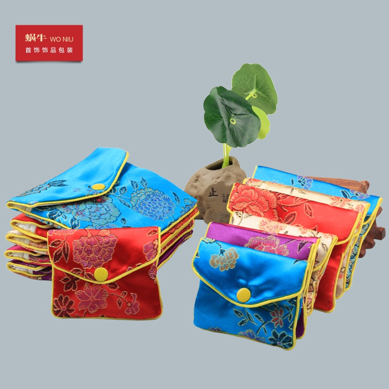 Chinese style embroidery snap zipper bag bag jewelry bag jewelry bag jewelry bag Buddha bead bag jewelry small cloth bag multi specifications