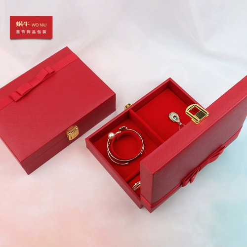 18HJH Birth Gift Box Grid Ribbon Box Box Three Gold Box Set Wedding Box Свадебная подарочная коробка обручальная коробка
