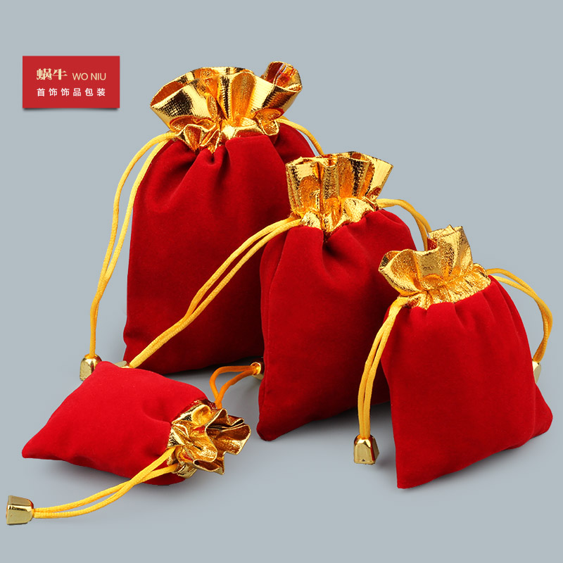With buckle Phnom Penh red velvet gin sack Fleece Bag bag Jewelry Bag Buddha Beads Handstring Handpacking kit Gin Bag