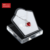 Acrylic little portrait hanging support white pu frame jade pendant display props crystal necklace first jewelry support